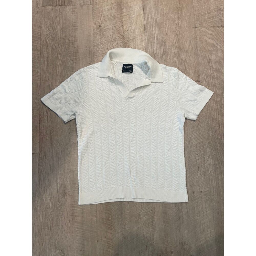 Abercrombie cream sweater polo, XS